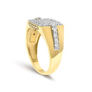 Men's 14K Yellow Gold Plated Sterling Silver 1.0 Cttw Diamond Geometric Band Ring-4