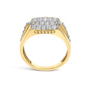 Men's 14K Yellow Gold Plated Sterling Silver 1.0 Cttw Diamond Geometric Band Ring-5