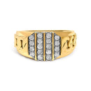 Men's 14K Yellow Gold Plated Sterling Silver Diamond 1/2 Cttw Cuban-Link Band Ring-1