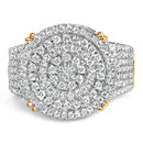 Men's 10K Yellow Gold 2-1/10 Cttw Diamond Concentric Circles Cocktail Ring-1