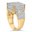 Men's 10K Yellow Gold 2-1/10 Cttw Diamond Concentric Circles Cocktail Ring-4