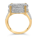 Men's 10K Yellow Gold 2-1/10 Cttw Diamond Concentric Circles Cocktail Ring-5