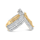 Men's 10K Yellow Gold 5-2/5 Cttw Diamond Jesus Crucifix Cross Cocktail Ring-2