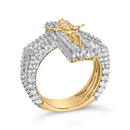 Men's 10K Yellow Gold 5-2/5 Cttw Diamond Jesus Crucifix Cross Cocktail Ring-3