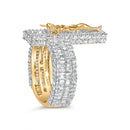 Men's 10K Yellow Gold 5-2/5 Cttw Diamond Jesus Crucifix Cross Cocktail Ring-4