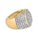 Men's 10K Yellow Gold 2-1/2 Cttw Round Diamond Cluster Cocktail Ring-2