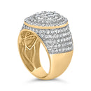 Men's 10K Yellow Gold 2-1/2 Cttw Round Diamond Cluster Cocktail Ring-4