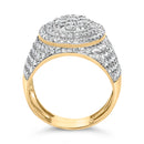 Men's 10K Yellow Gold 2-1/2 Cttw Round Diamond Cluster Cocktail Ring-5