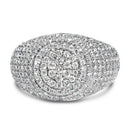 Men's 10K Yellow Gold 1 1/2 Cttw Diamond Cluster Dome Band Ring-1