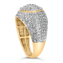 Men's 10K Yellow Gold 1 1/2 Cttw Diamond Cluster Dome Band Ring-4