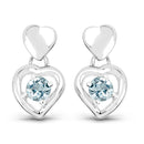 1.90 Carat Genuine Blue Topaz .925 Sterling Silver Earrings-1