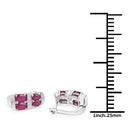 3.20 Carat Glass Filled Ruby .925 Sterling Silver Earrings-3
