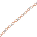 10K Rose Gold 1/2 cttw Diamond Cluster and Infinity Weave Link Bracelet (H-I Color, I2-I3 Clarity) - Size 7"-3