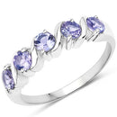 1.15 Carat Genuine Tanzanite .925 Sterling Silver Ring-1