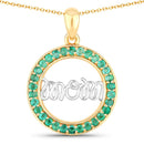 0.54 Carat Genuine Emerald .925 Sterling Silver Pendant-1