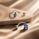 925 Sterling Silver Earrings with Pavé CZ & Platinum Plating for Women-2