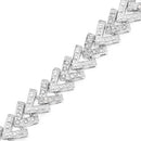 0.90 Carat Genuine White Diamond .925 Sterling Silver Bracelet-3