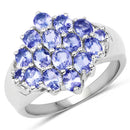 2.45 Carat Genuine Tanzanite .925 Sterling Silver Ring-1