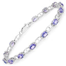 4.29 Carat Genuine Tanzanite .925 Sterling Silver Bracelet-1