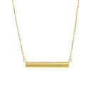 14k Yellow Gold Chain Necklace with a Shiny Flat Bar-1
