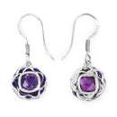 1.50 Carat Genuine Amethyst .925 Sterling Silver Earrings-2