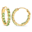 3.40 Carat Genuine Peridot .925 Sterling Silver Earrings-2
