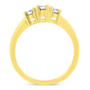 10K Yellow Gold 3.0 Cttw Diamond Eight-Row Bypass Crossover Statement Band Ring (H-I Color, I2-I3 Clarity) - Size 7-5
