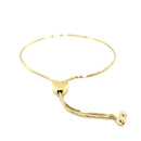 14k Yellow Gold Adjustable Lariat Style Heart Motif Bracelet-3