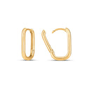 14k Yellow Gold Large Paperclip Huggies-2