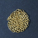 3.5mm 14k Yellow Gold Pendant Chain with Textured Links-6