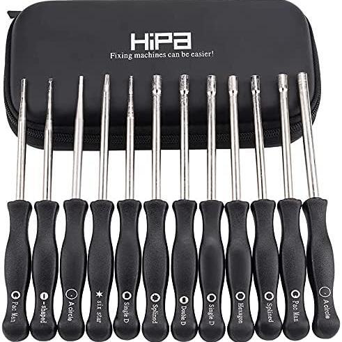 Biuhpa Set 12 Vergaser Tuning Werkzeugen/Tuning Schraubendreher für 2-Takt-Motor Keilverzahnung/Pac Man/D/Doppel-D-Spitze für Poulan Hus-qvarna STHIL ECHO Kettensägen Freischneider
