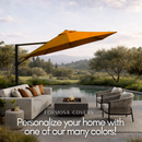 11 ft Cantilever Umbrella Replacement Canopy Supported Bar 8 Ribs Tuscan Orange-7