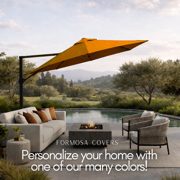 11 ft Cantilever Umbrella Replacement Canopy Supported Bar 8 Ribs Tuscan Orange
