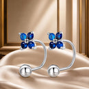 925 Sterling Silver Earrings with Pavé CZ & Platinum Plating for Women-1