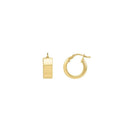 14k Yellow Gold Medium Square Tube Hoops Earrings-1