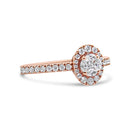 18K Rose Gold 1/2 Cttw Composite Marquise Composite Diamond Oval Shaped Halo Engagement Ring (F-G Color, VS1-VS2 Clarity) - Ring Size 7-2