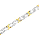 10k Yellow Gold Plated Sterling Silver 1/4 cttw Diamond Infinity and X Link Bracelet (I-J Clarity, I2-I3 Color) - Size 7.25"-3