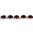 11.22 Carat Genuine Garnet .925 Sterling Silver Bracelet-3