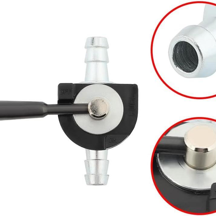 1/4 Inline Heavy Duty Fuel Shut Off Valve 691035 Fit for Engine Lawn Mower Lawn Tractor Parts Replace Scag 48568 Oregon 07-403 (16mm x 1.5mm)
