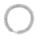 .925 Sterling Silver 1/2 Cttw Diamond Double Row S-Link Bracelet (I-J Color, I2-I3 Clarity) - 7.5" Inches-1