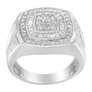 14K White Gold Men's 1 CTTW Diamond Band Ring-2