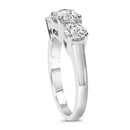 14K White Gold 2.00 Cttw Lab Grown Diamond 3 Stone Ring Band (F-G Color, VS1-VS2 Clarity) - Ring Size 7-4