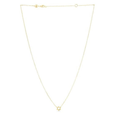 14k Yellow Gold Star of David Necklace - 0