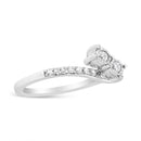 10K White Gold 1/4 Cttw Miracle Set Round Cut Diamond Two-Stone Ring (H-I Color, I2 Clarity) - Size 7-3
