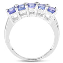 1.76 Carat Genuine Tanzanite and White Sapphire .925 Sterling Silver Ring-2