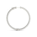 14k White Gold Diamond Hoop Earrings with Shared Prong Setting (2 cttw)-2