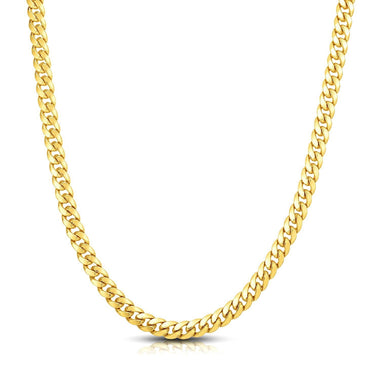 7.1mm 10k Yellow Gold Classic Miami Cuban Solid Chain - 0
