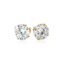 14k Yellow Gold 8.0mm Round CZ Stud Earrings-2