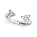 14k White Gold Diamond Arrowhead Open Ring (1/5 cttw)-1