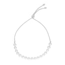 14k White Gold Adjustable Friendship Bracelet with Pearls-2